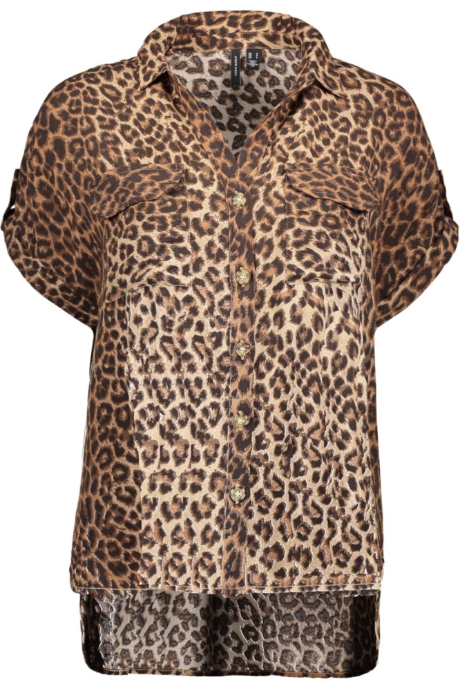 VMBUMPY SS SHIRT AOP WVN GA NOOS 10331923 SILVER MINK/VMD LEOPARD